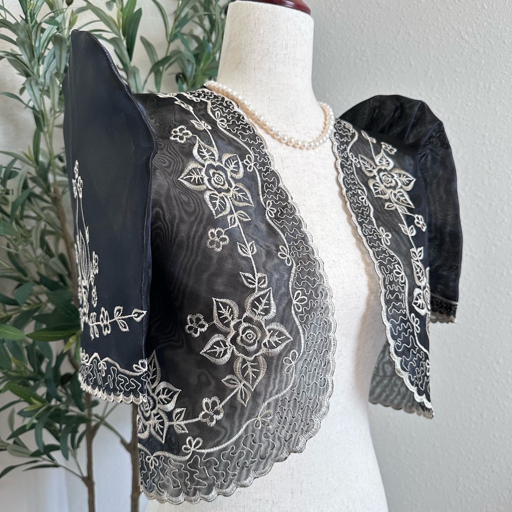 Black Organza Terno Sleeve Filipiniana Bolero 🖤